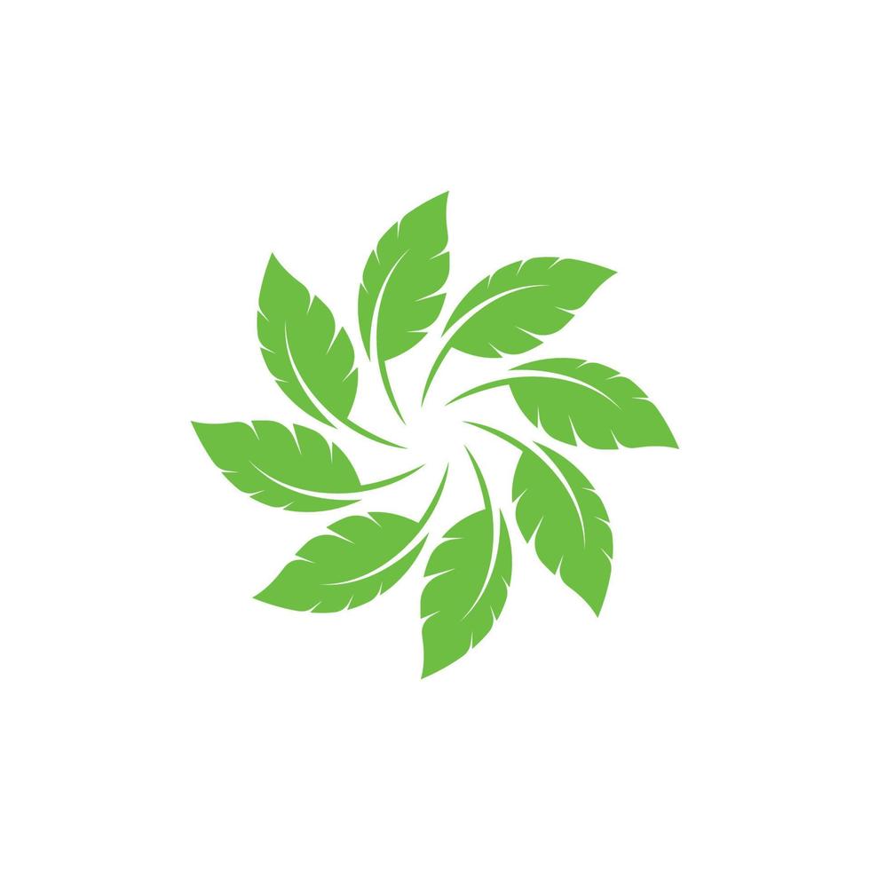 Logos of green leaf ecology nature element vector