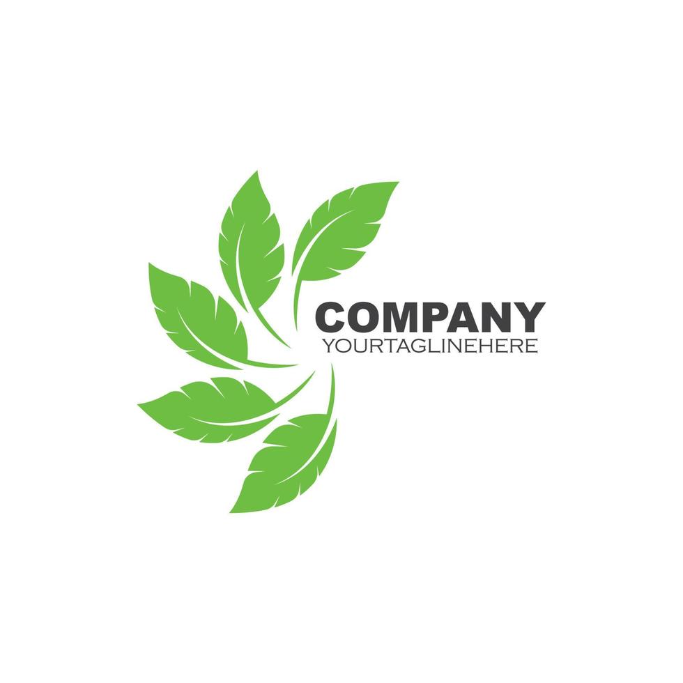 Logos of green leaf ecology nature element vector