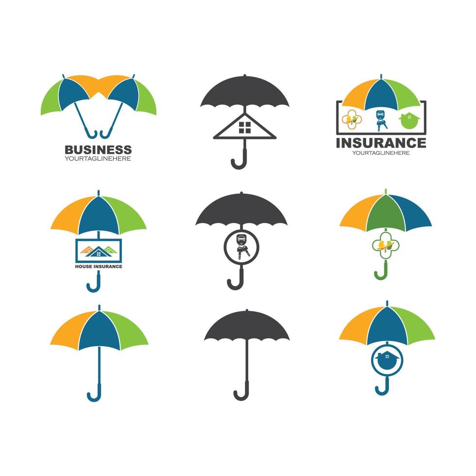 umbrella logo icon  vector illustration