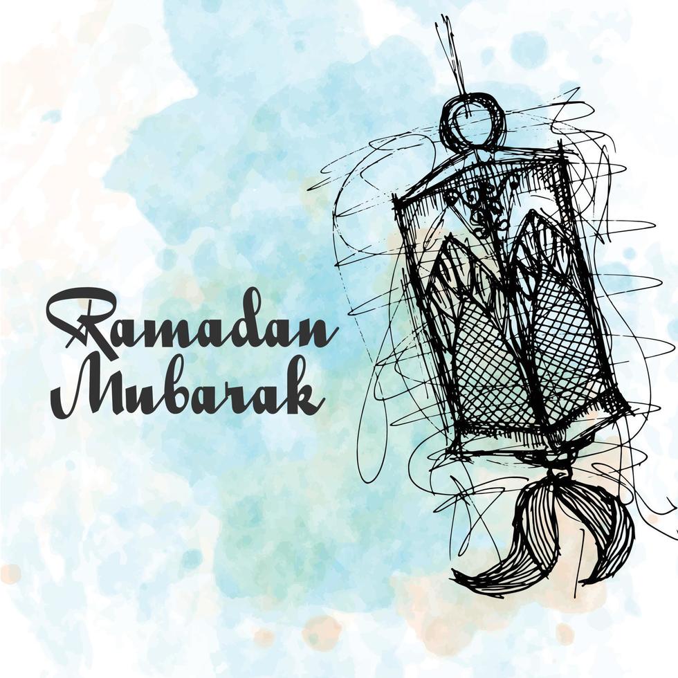 Square social media ramadhan theme with fanoos lantern illustration on a grunge background vector