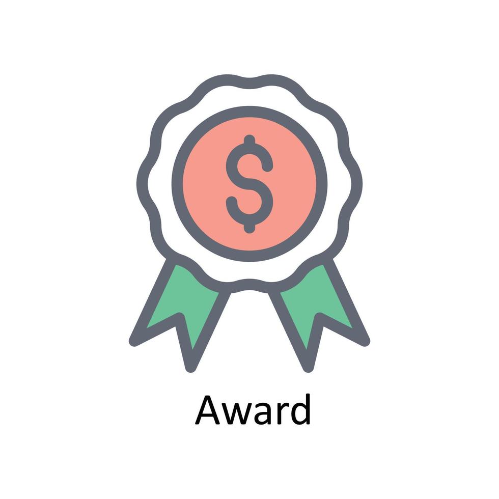 Award Vector Fill outline Icons. Simple stock illustration stock