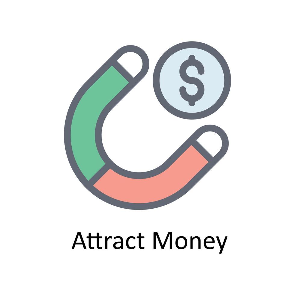 Attract Money Vector Fill outline Icons. Simple stock illustration stock