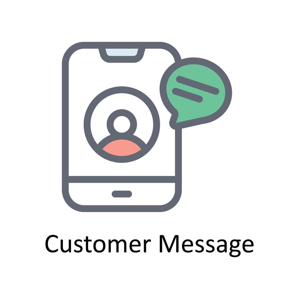 Customer Message Vector Fill outline Icons. Simple stock illustration stock