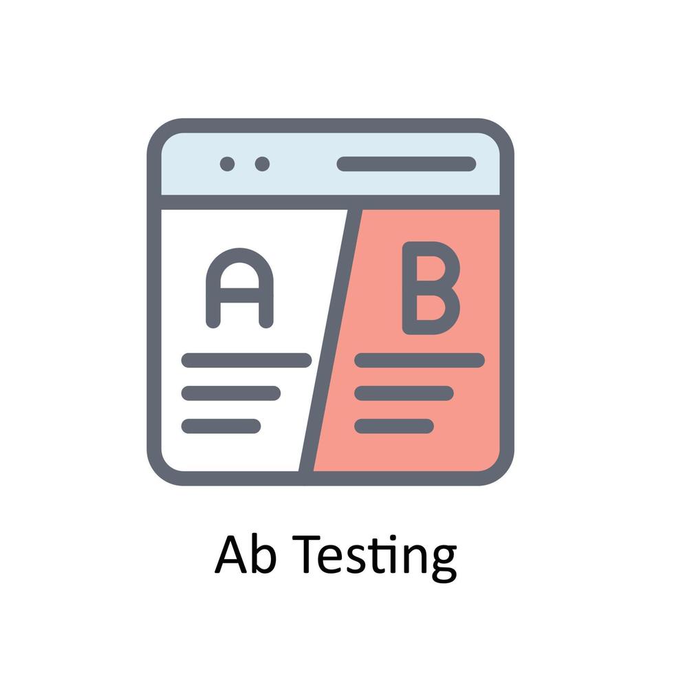Ab Testing Vector Fill outline Icons. Simple stock illustration stock