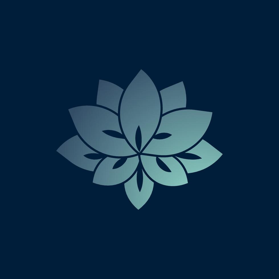 abstract Blue Lotus logo template design vector