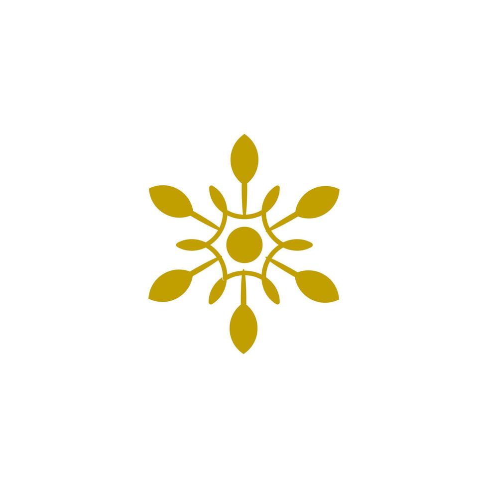 Gold Flower isolated on a white logo template design vector