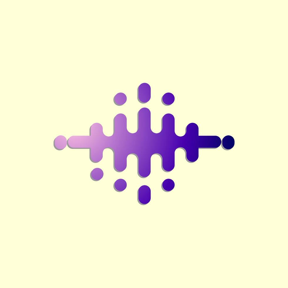 PURPLE ABSTRACT MUSIC WAVE LOGO TEMPLATE, DESIGNED vector