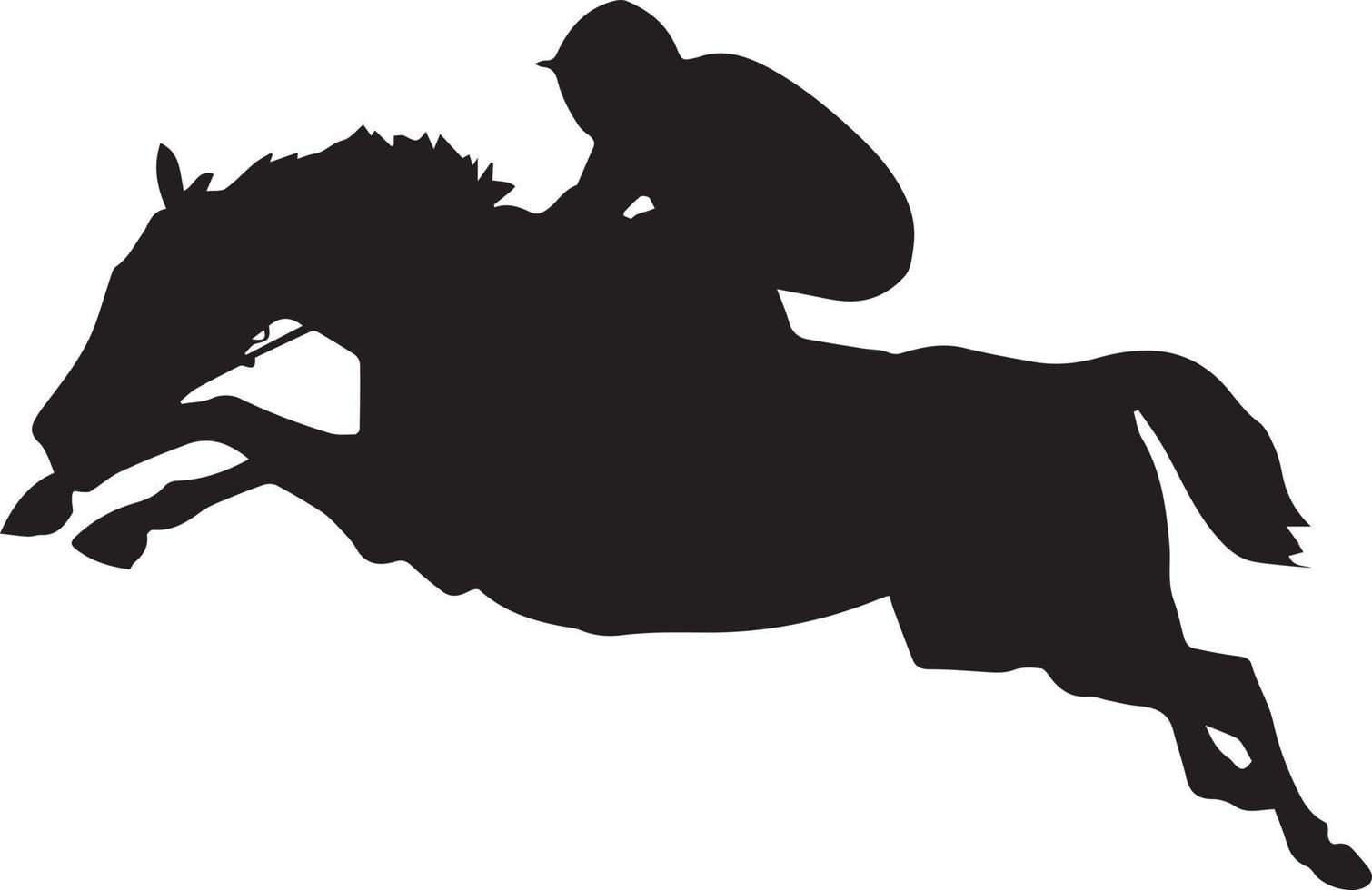 Horse racing, vector silhouette running horse . Horse rider silhouette