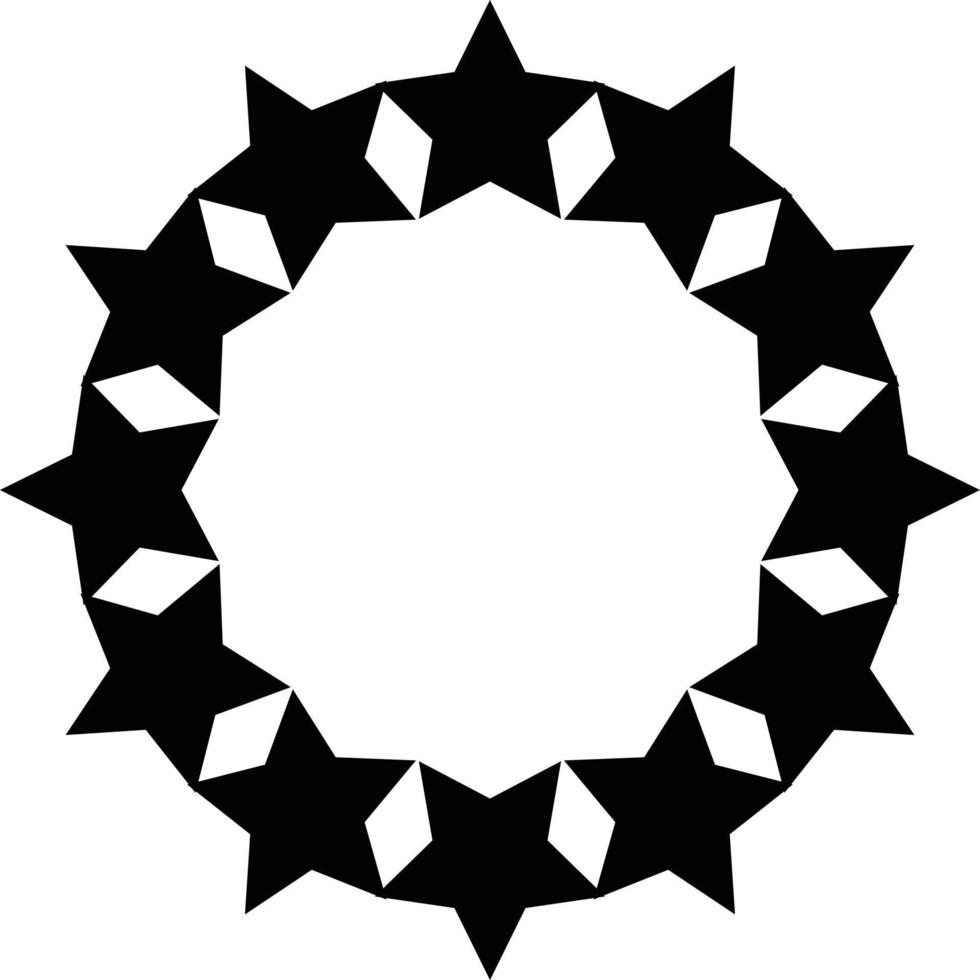 negro estrellas en circulo icono vector ilustración