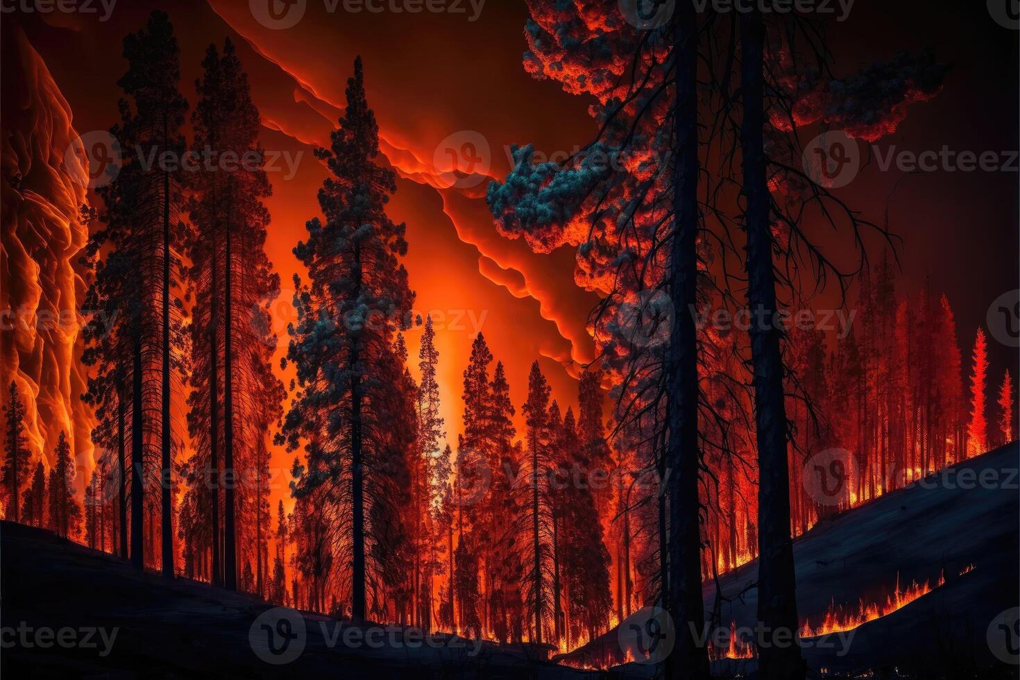 Wildfire and Burning. photo