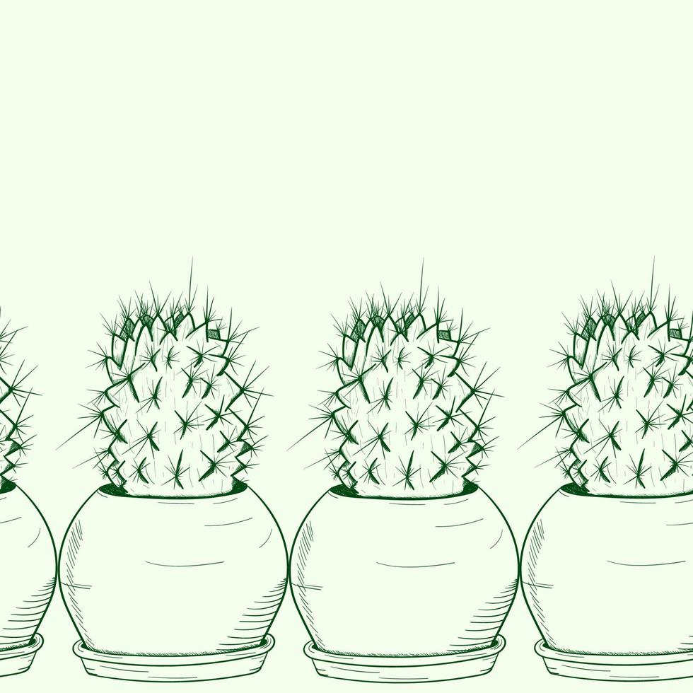 Seamless pattern with cactus. vector