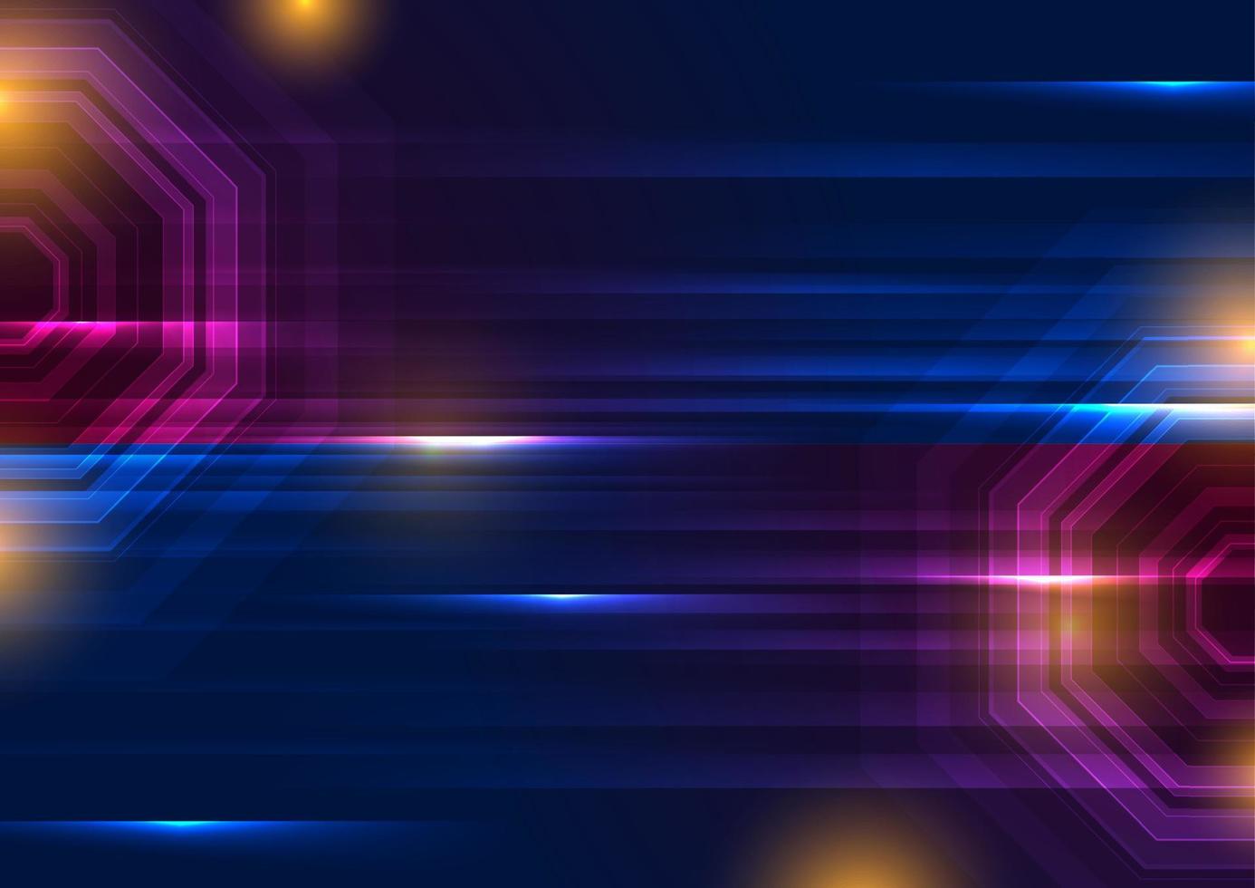 Colorful glowing neon technology abstract background vector