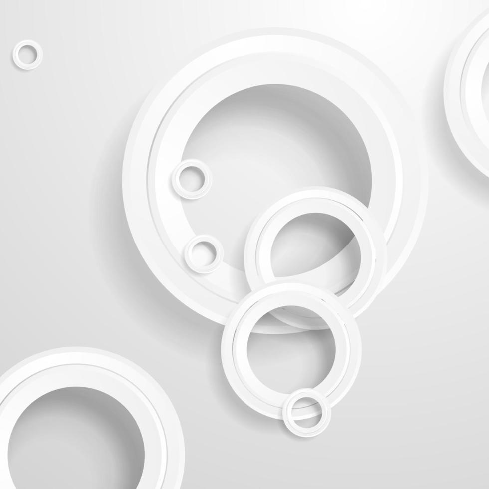 Abstract geometric background with grey paper circles vector