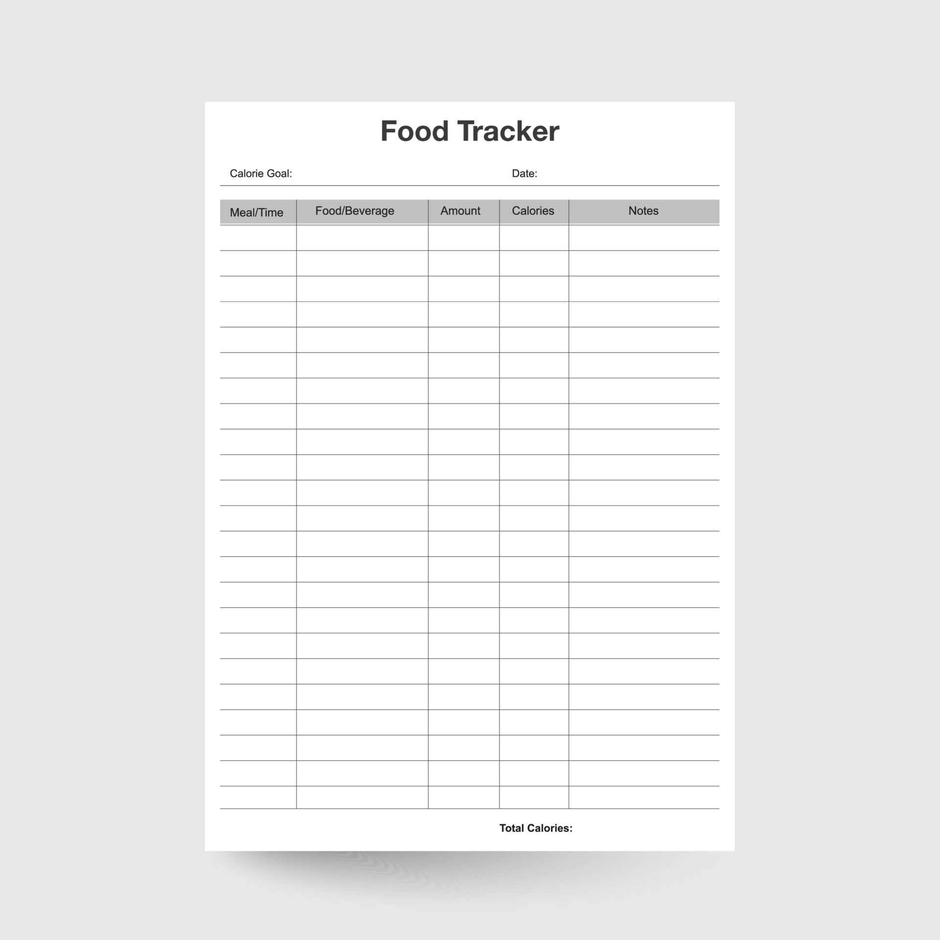 Food Tracker Daily Food Log Food Journal Printable Food Log Food 