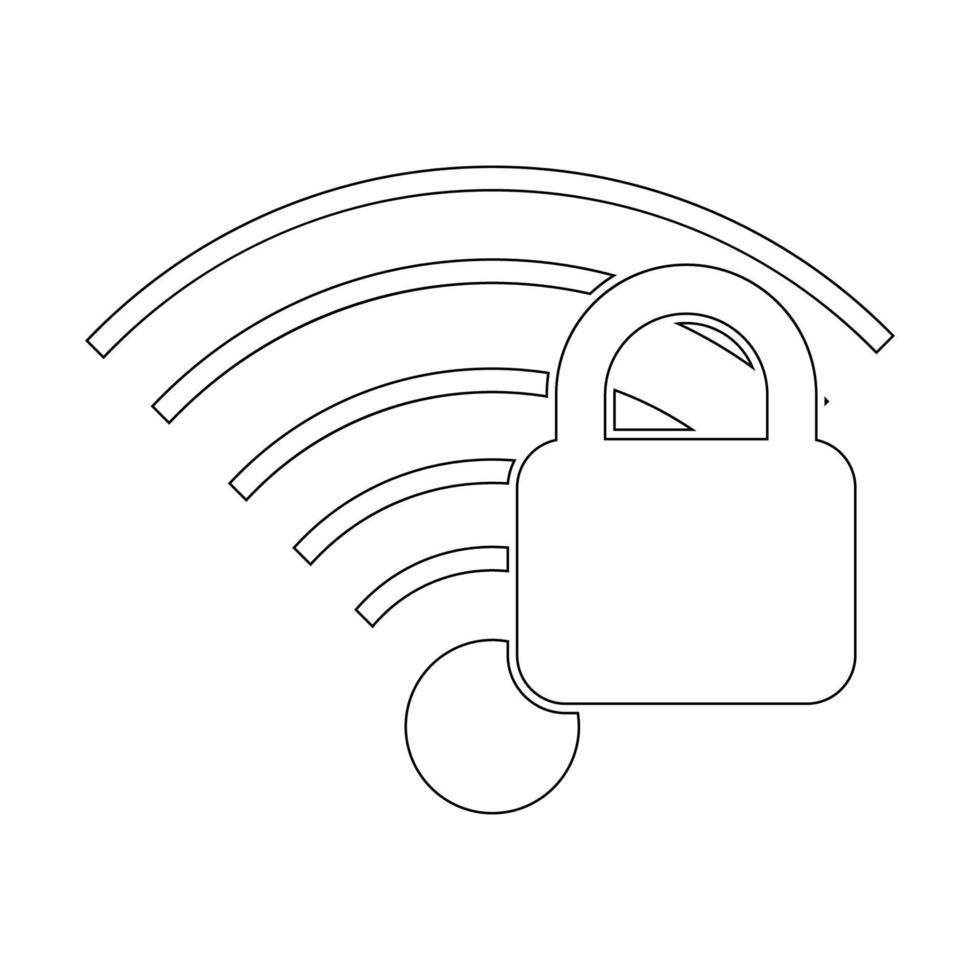 locked wifi signal icon vector