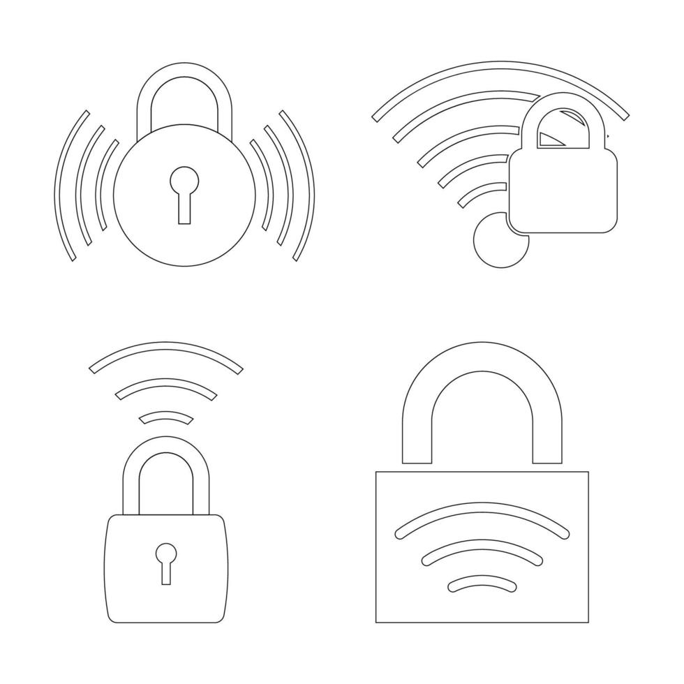 locked wifi signal icon vector