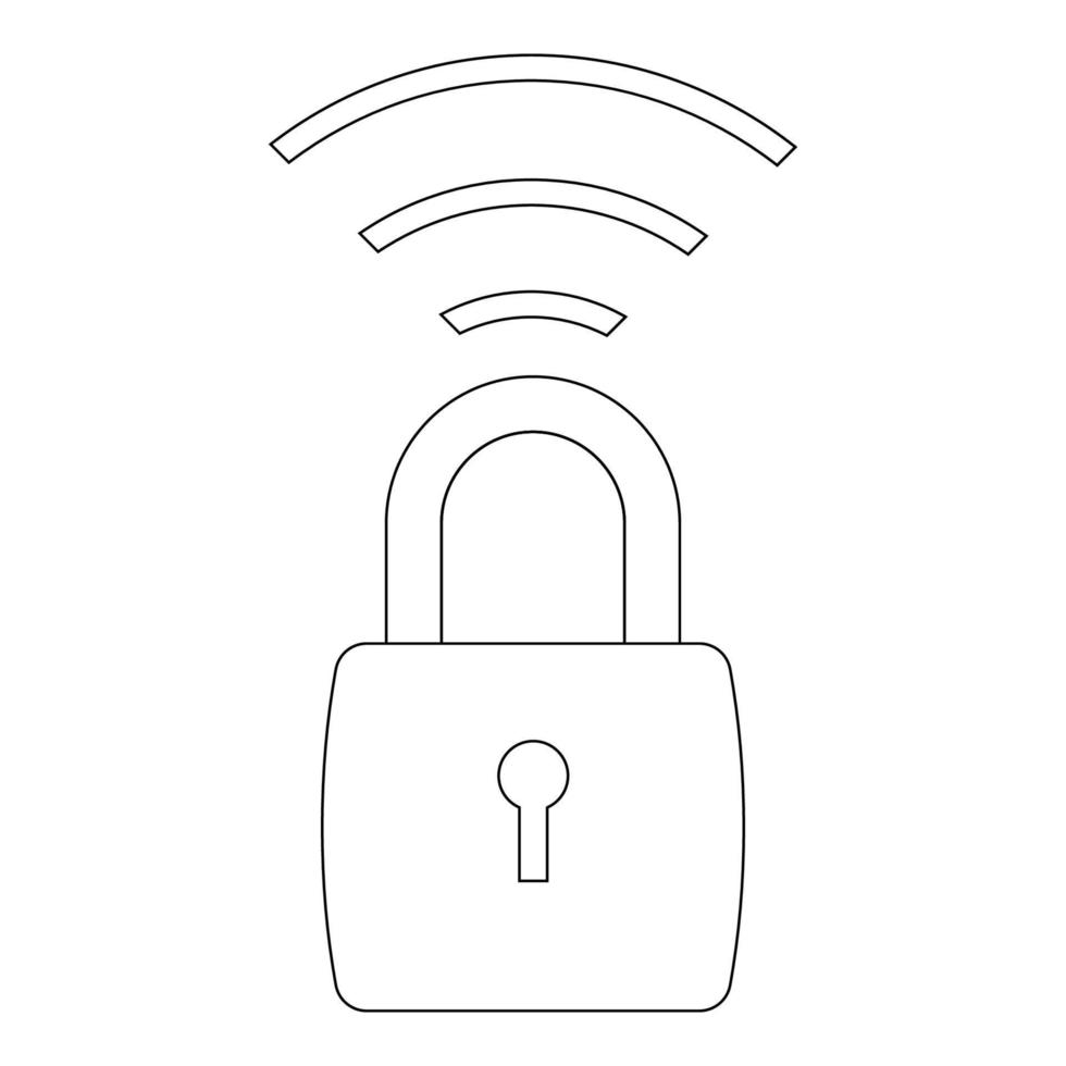 locked wifi signal icon vector