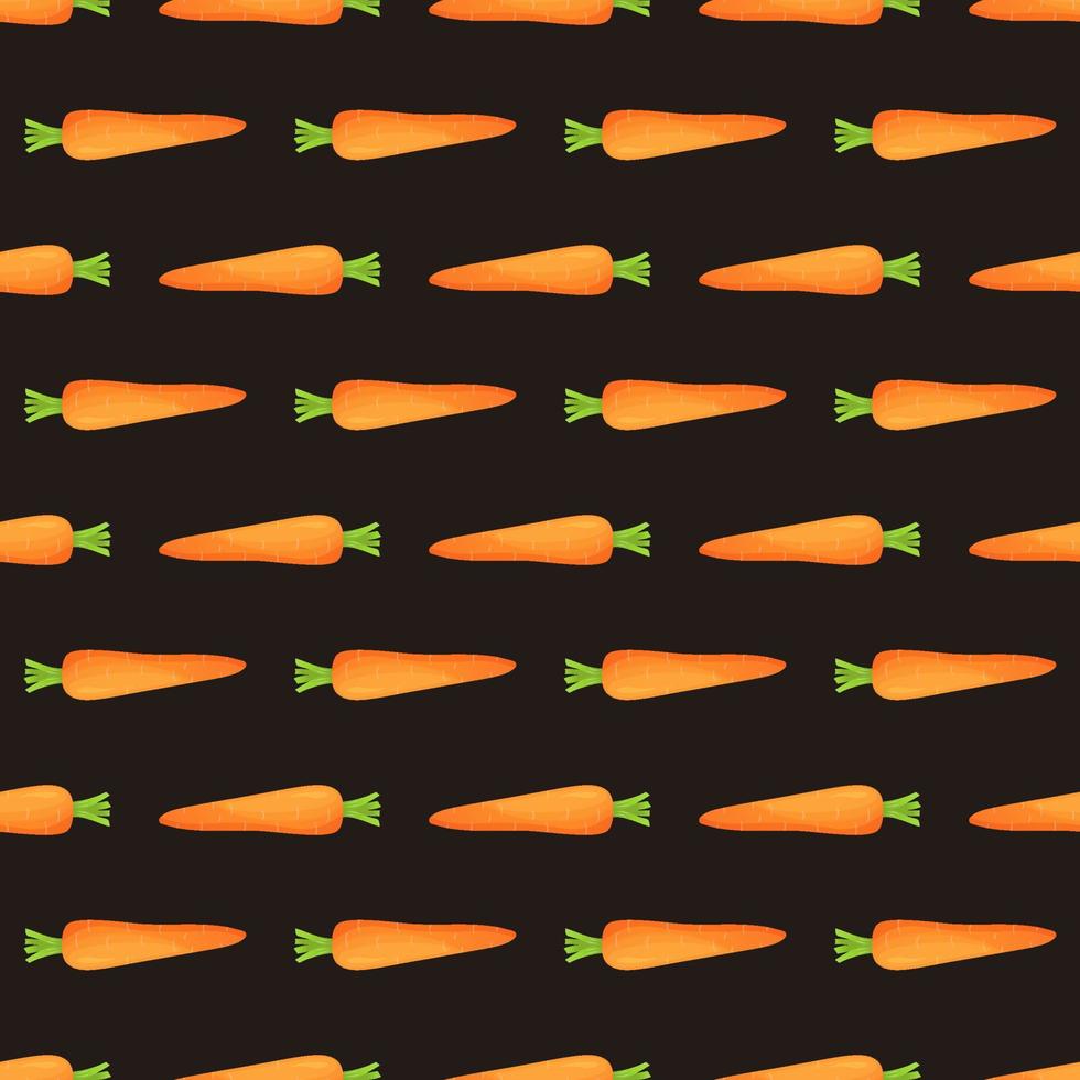 Bright detailed carrot. Seamless pattern. Trendy fresh vegetable background. For textiles, fabric, covers, wallpaper, wrapping paper, packaging. vector