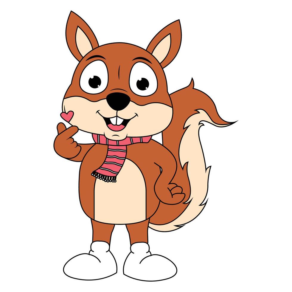 cute squirrel animal cartoon illustration graphic vector