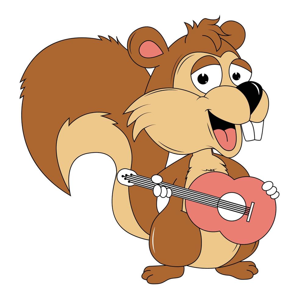 cute squirrel animal cartoon illustration graphic vector