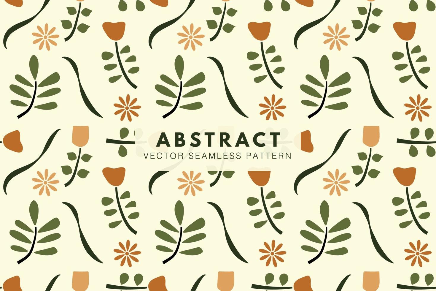 Floral abstract organic shapes repeating pattern vector seamless