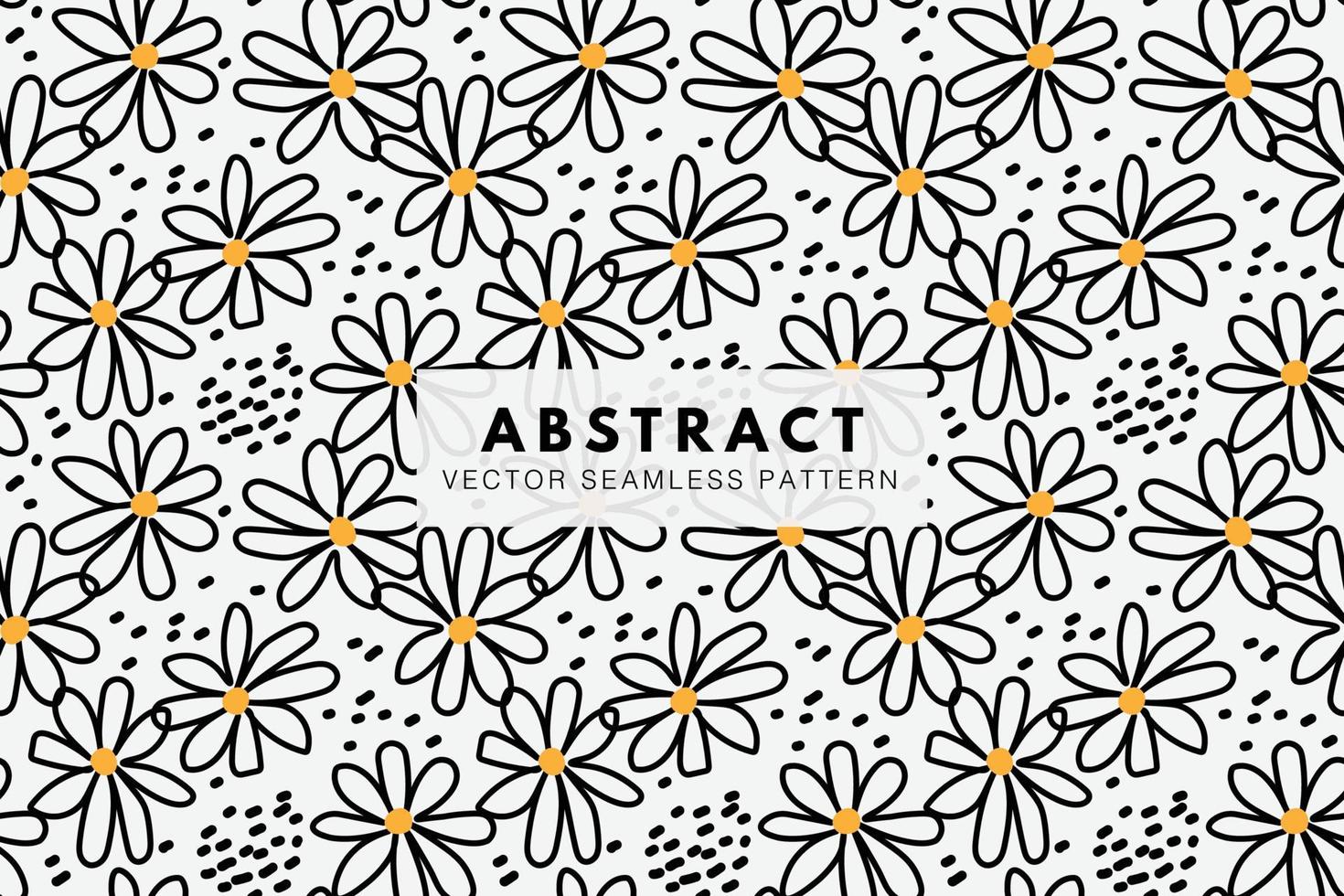 Flower abstract hand drawn shapes vector pattern repeat seamless