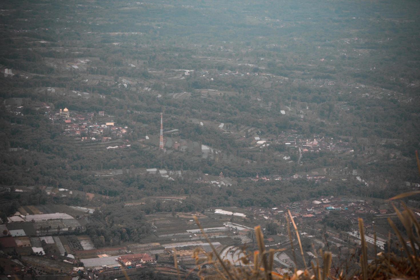 Photo of village views from a height in the morning