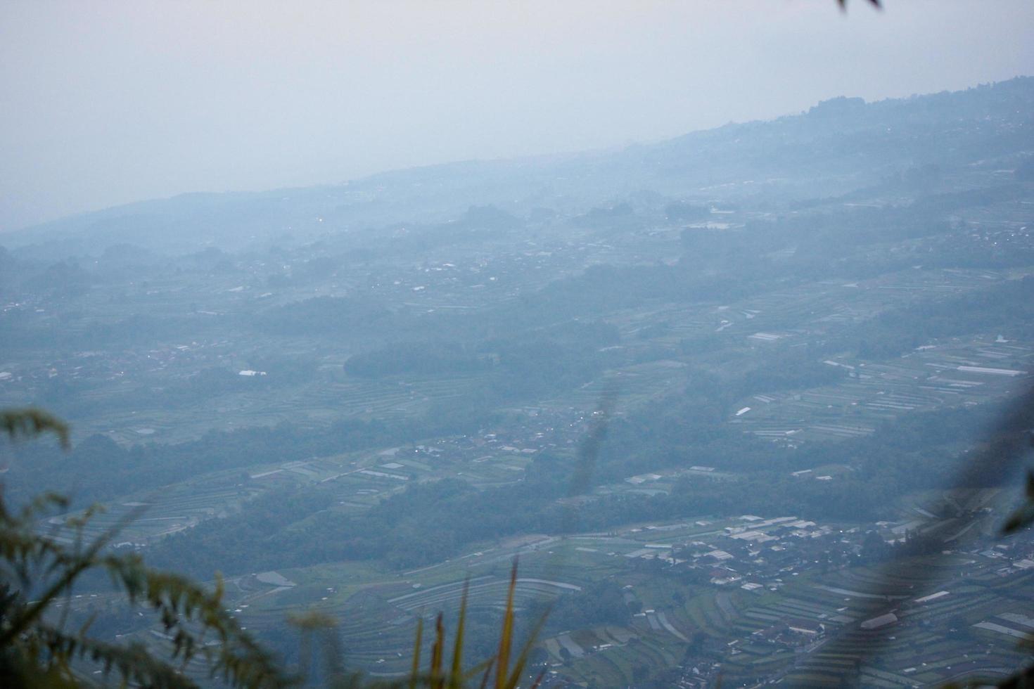 Photo of village views from a height in the morning