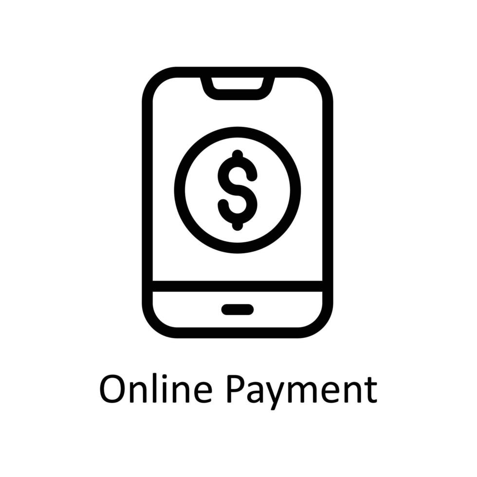 Online Payment Vector  outline Icons. Simple stock illustration stock