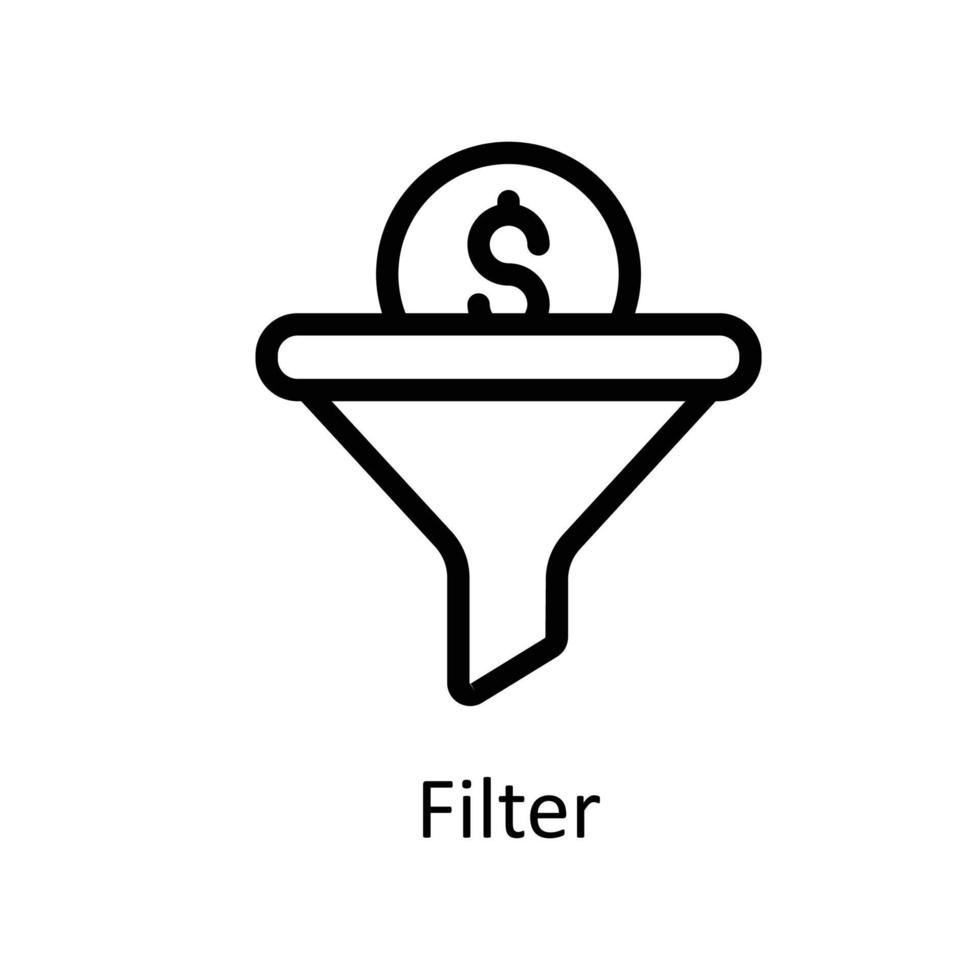 filtrar vector contorno iconos sencillo valores ilustración valores