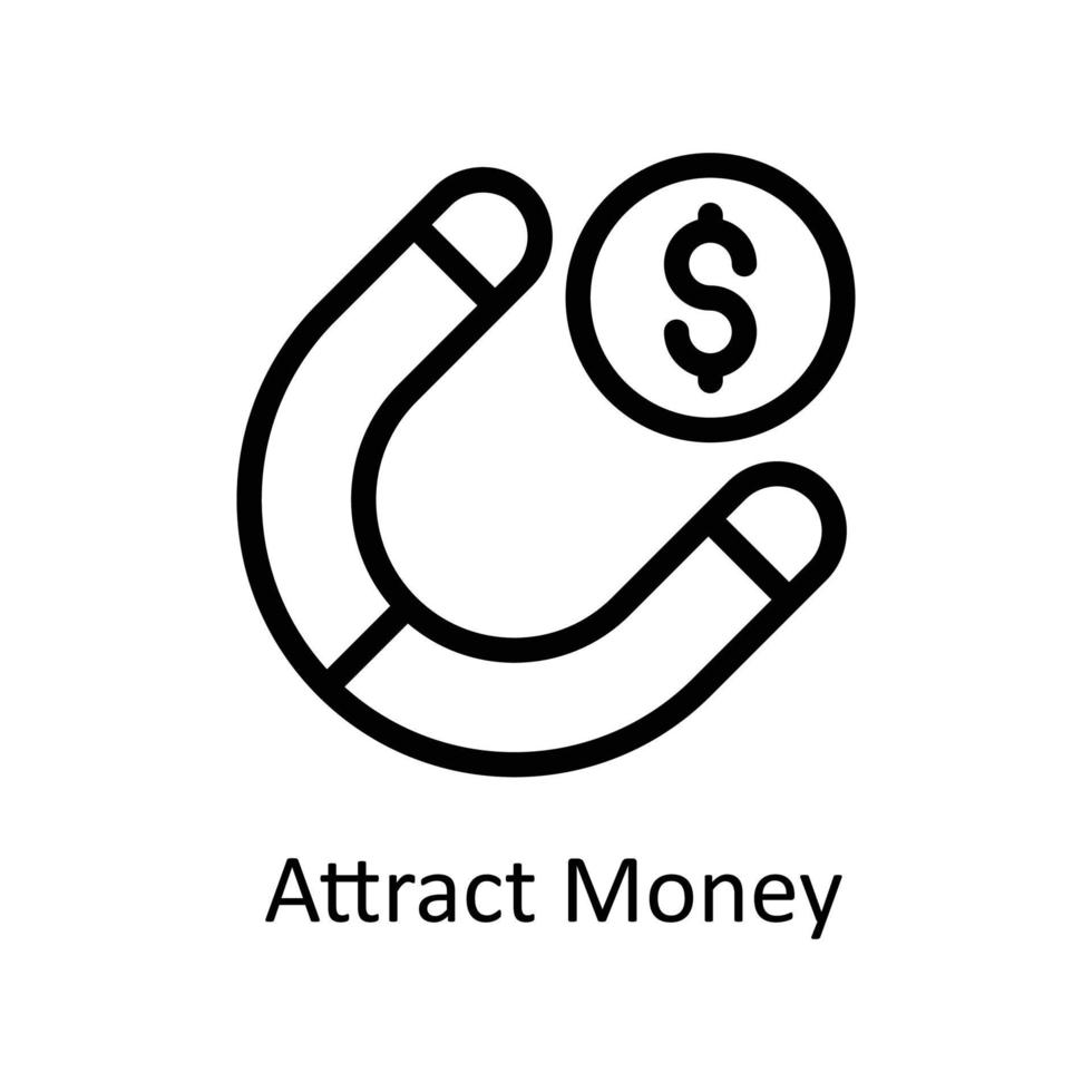 Attract Money Vector  outline Icons. Simple stock illustration stock