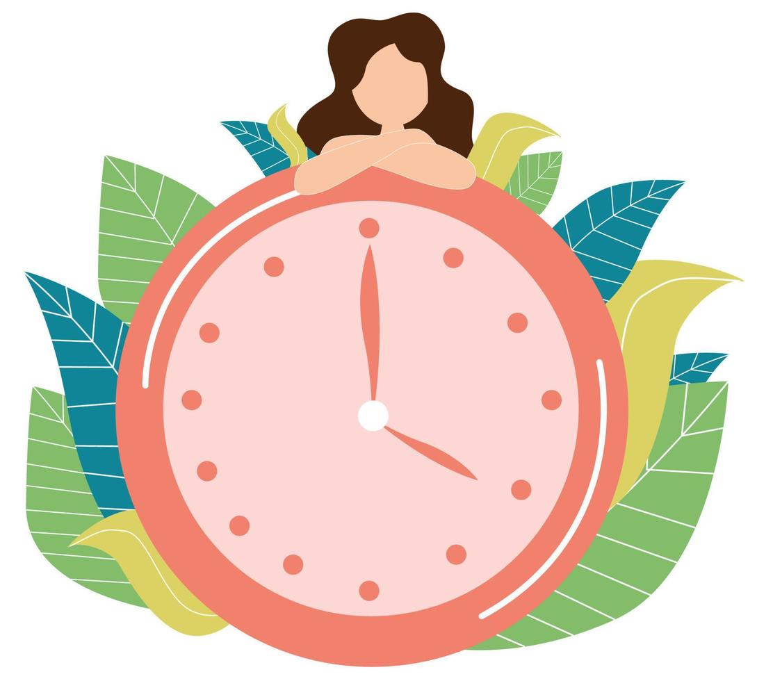 Vector illustration, alarm clock rings on white background, concept of work time management, quick reaction awakening