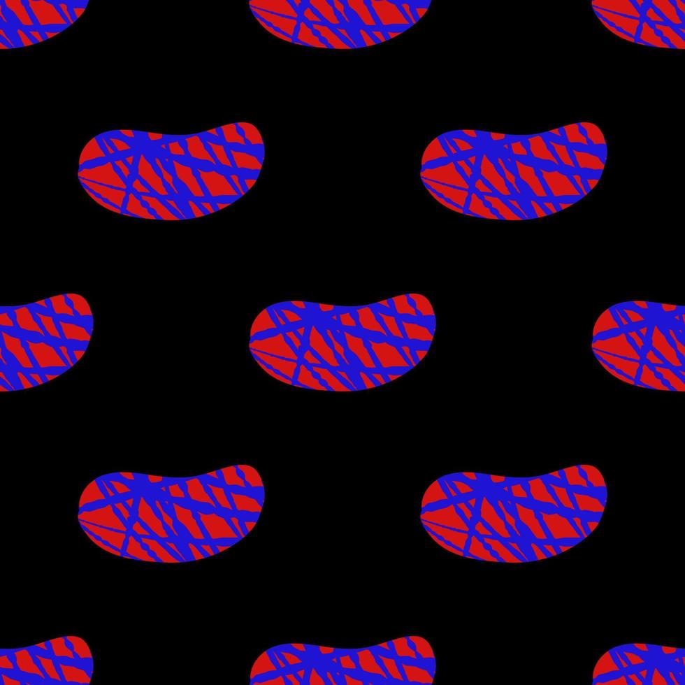 Seamless pattern with abstract texture shape red color on black background vector