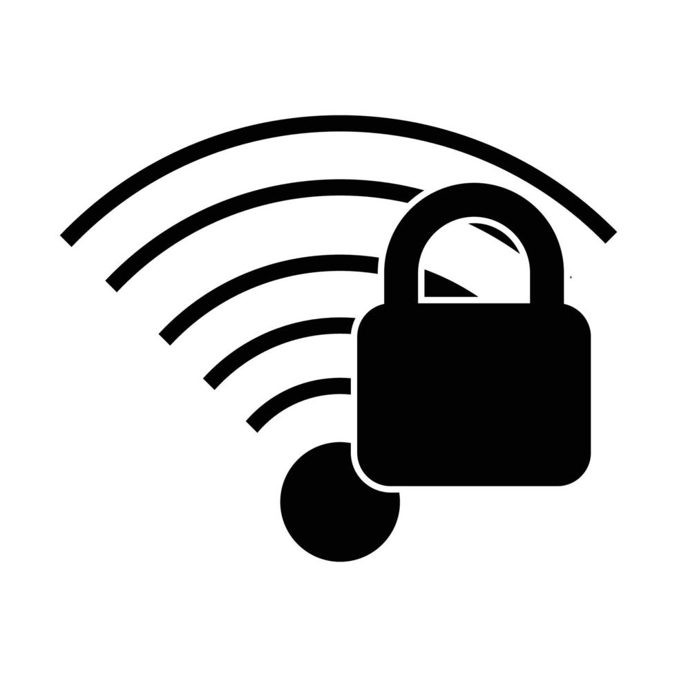 locked wifi signal icon vector