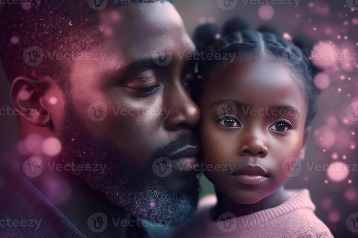 padre con su pequeño hija. hermosa retratos, familia, emociones, amor. papá y su muchacha. internacional del padre día. generativo ai. foto