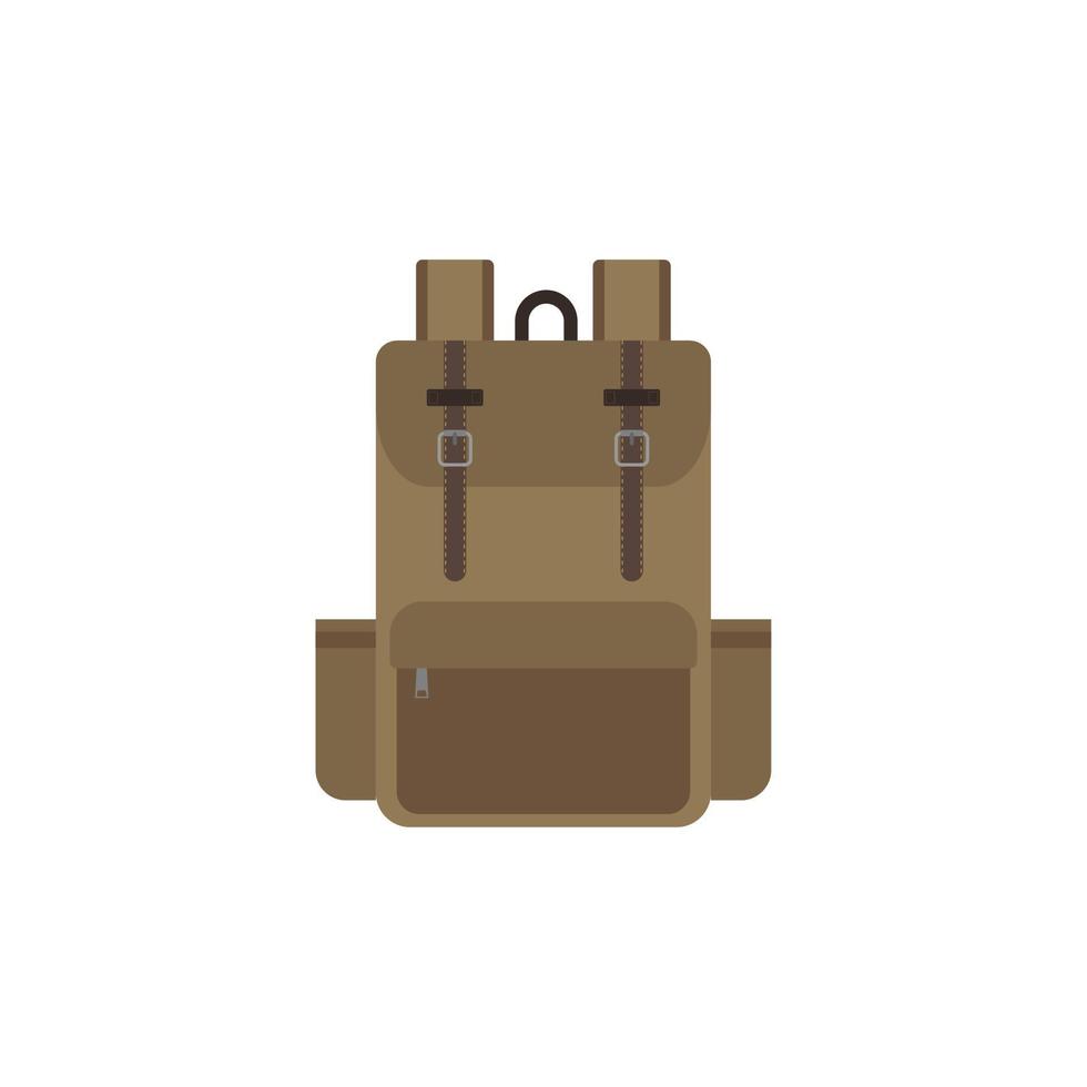 backpack flat design vector illustration isolated on white background