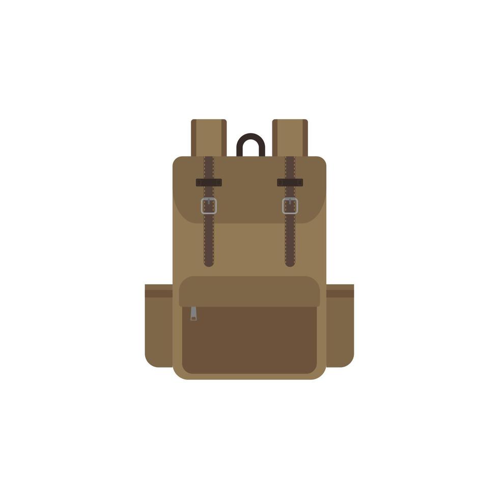 backpack flat design vector illustration isolated on white background