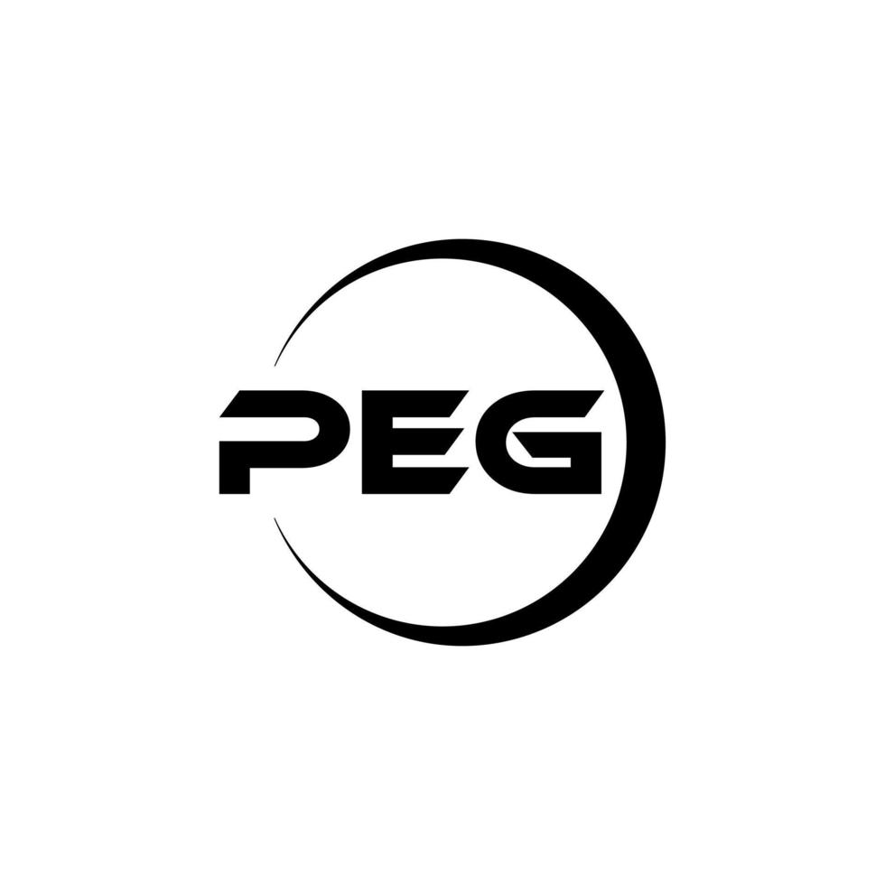 PEG letter logo design in illustration. Vector logo, calligraphy designs for logo, Poster, Invitation, etc.