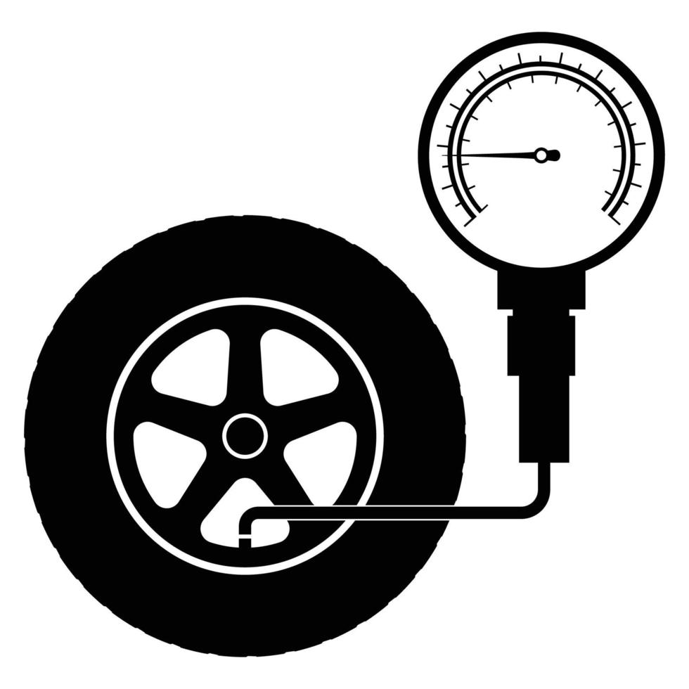 Tire pressure gauge icon vector