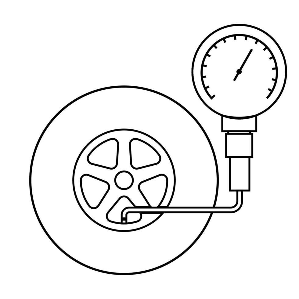 icono de indicador de presión de neumáticos vector