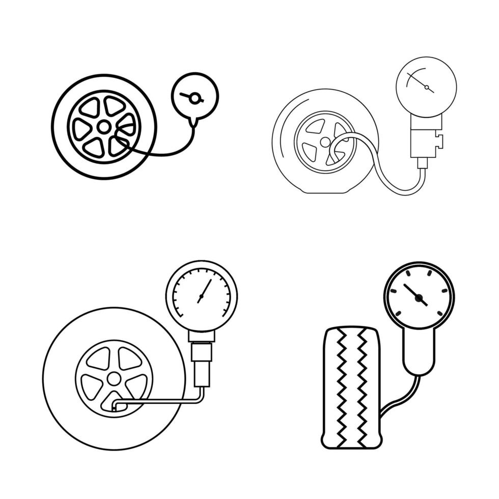 Tire pressure gauge icon vector