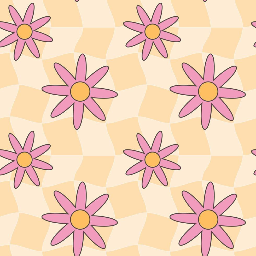 retro maravilloso hippie sin costura modelo. sin costura resumen geométrico modelo. floral antecedentes. vector