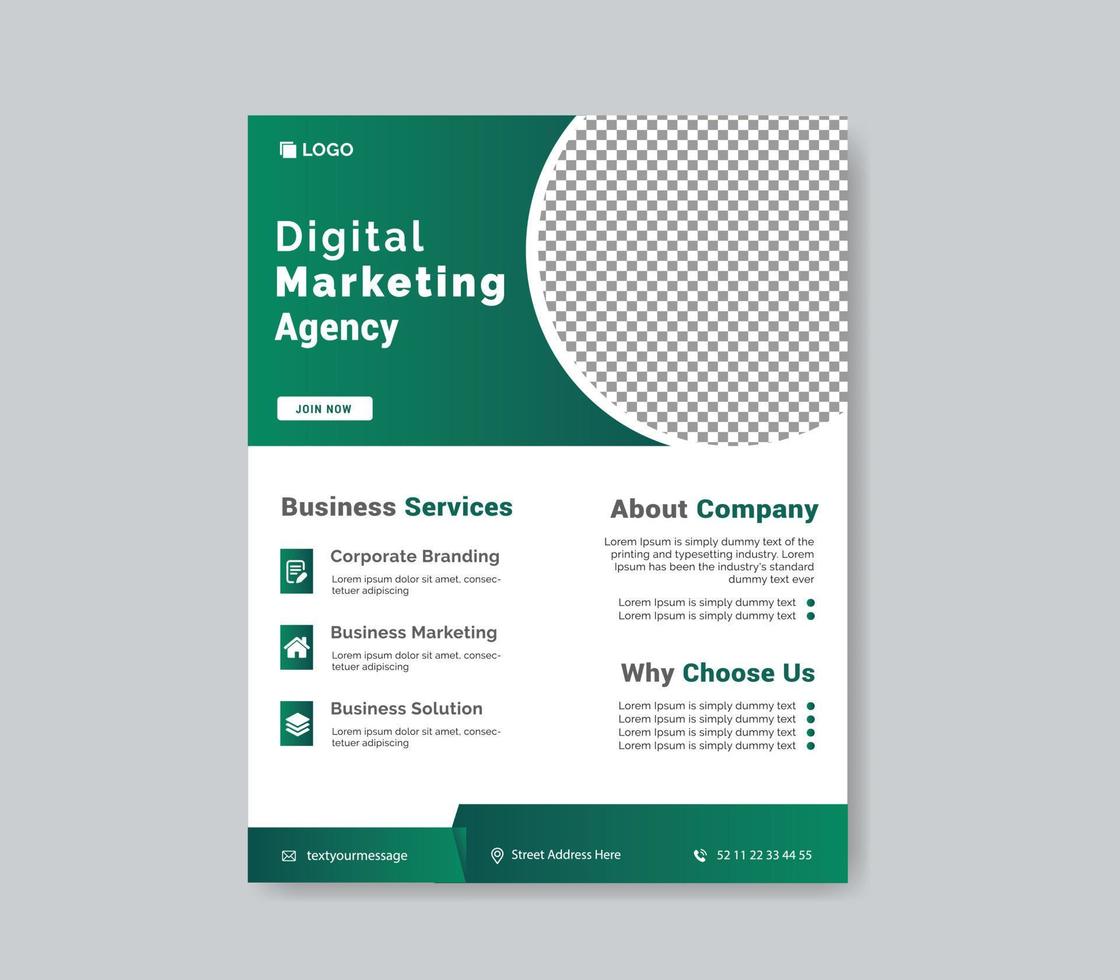 Digital marketing agency flyer template,flyer design,marketing flyer,professional flyer vector