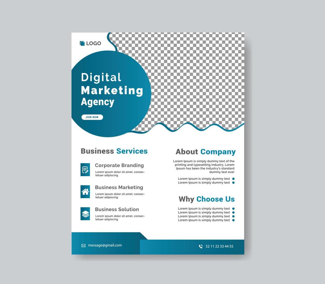 Digital marketing agency flyer template,flyer design,marketing flyer,professional flyer vector