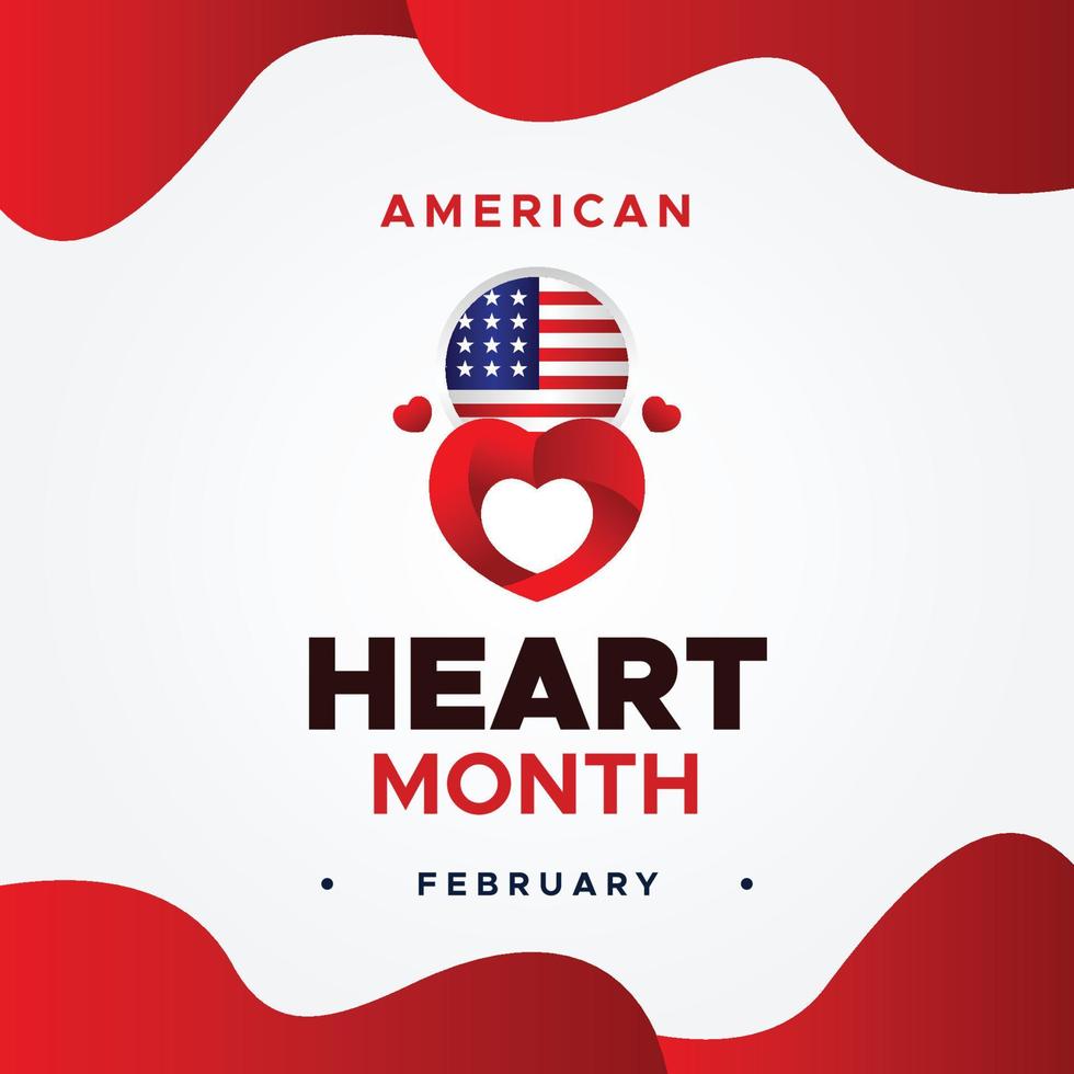 American Heart Month February Event Background vector