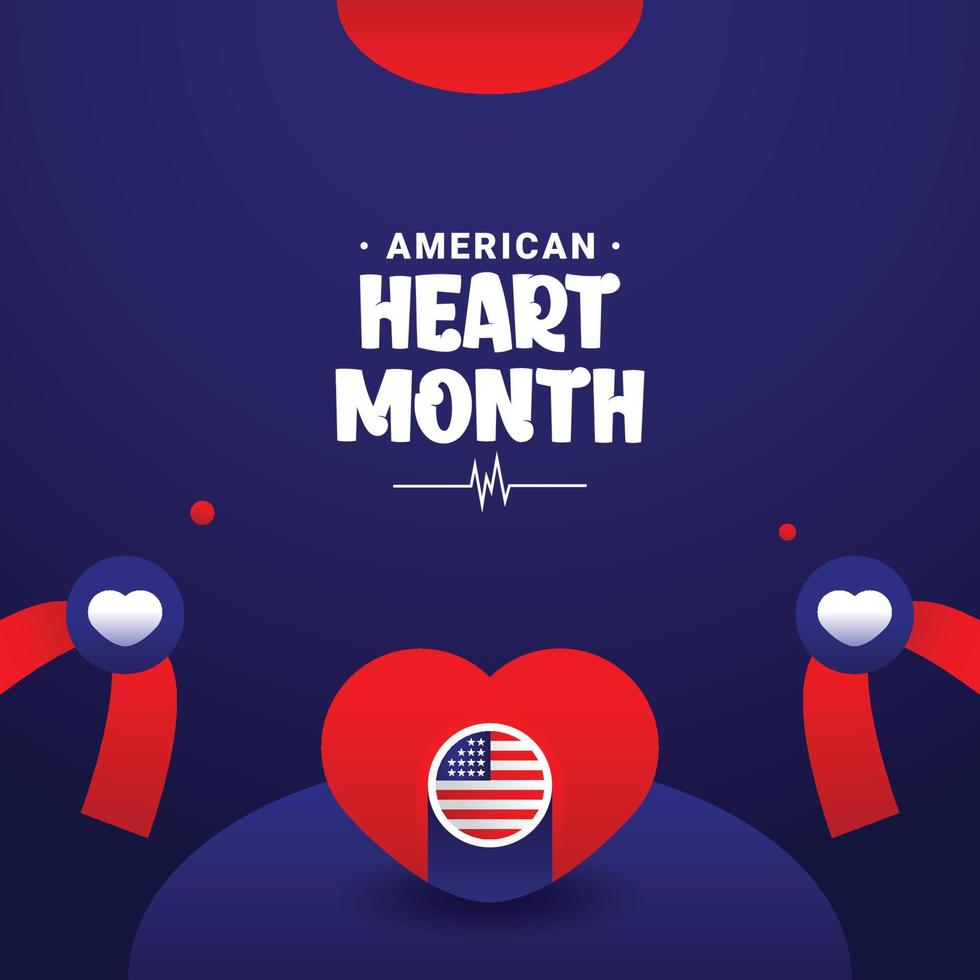 American Heart Month February Event Background vector