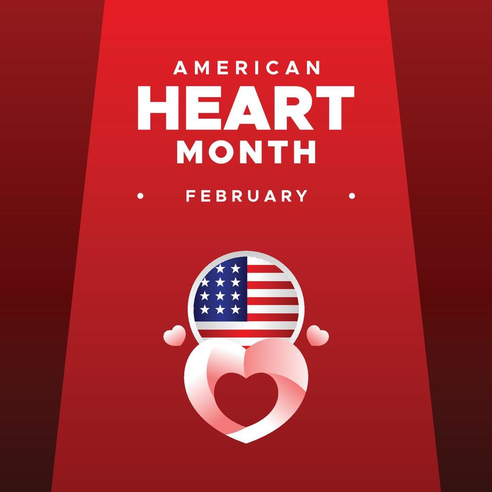 American Heart Month February Event Background vector