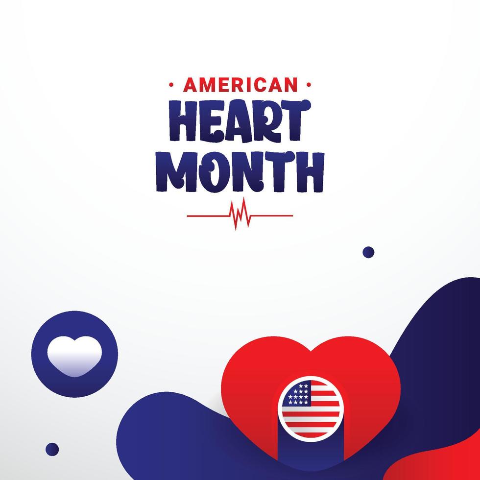American Heart Month February Event Background vector