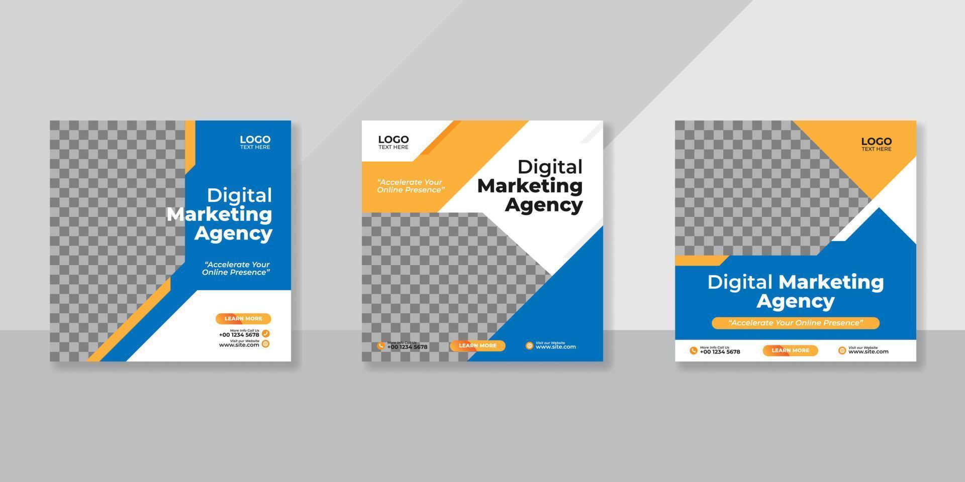 Digital business marketing social media post template. vector