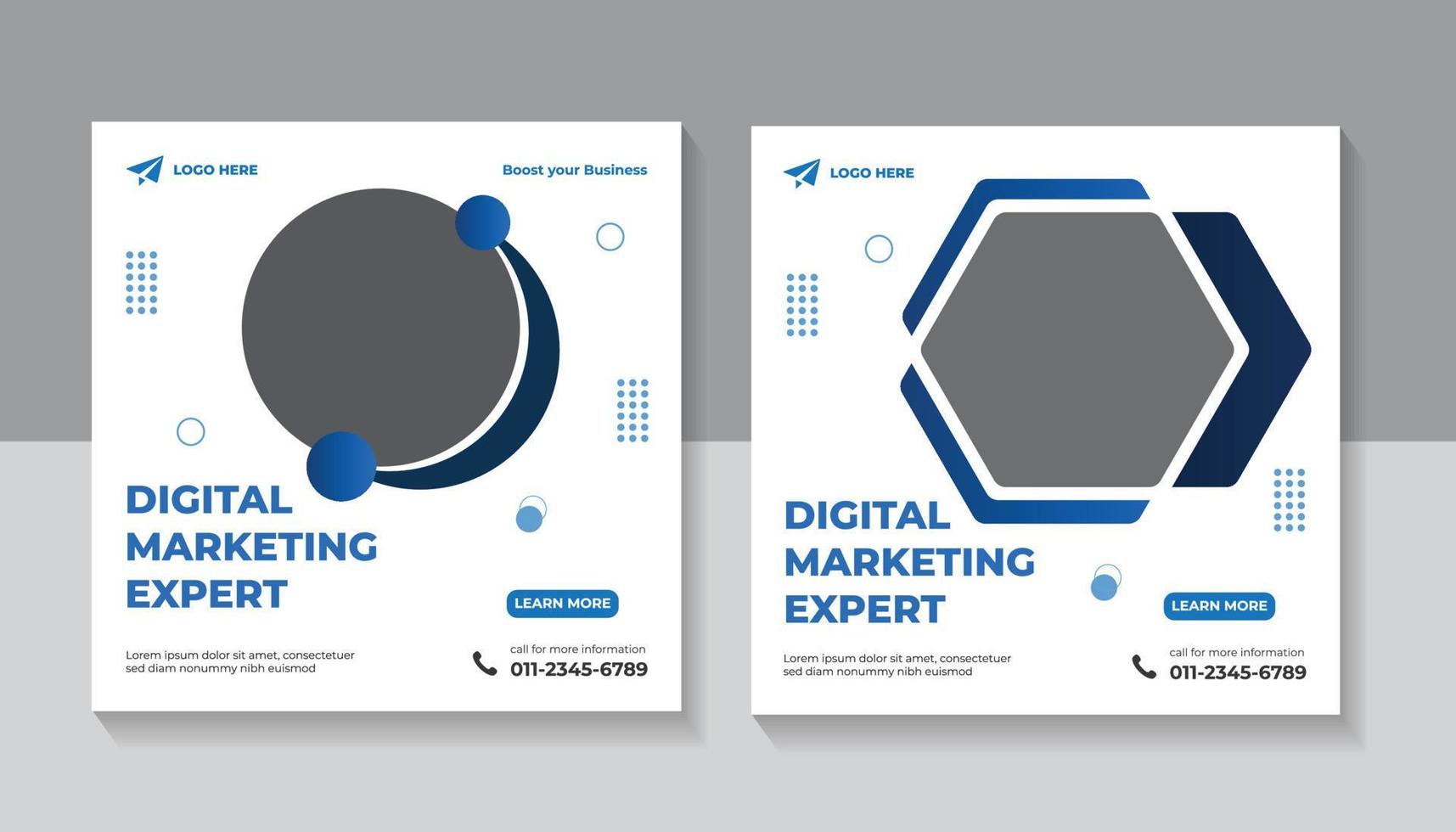 Digital business marketing agency social media promotion and web banner vector